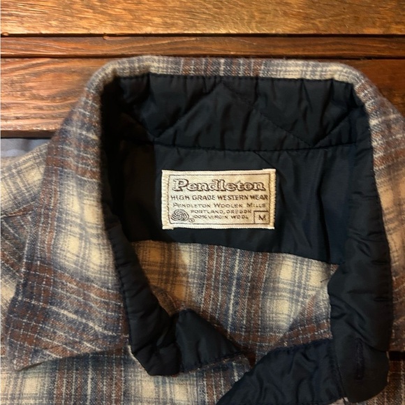 Vintage 1960s–70s Pendleton Wool Lined Flannel Shirt Jacket Medium USA - Picture 3 of 5